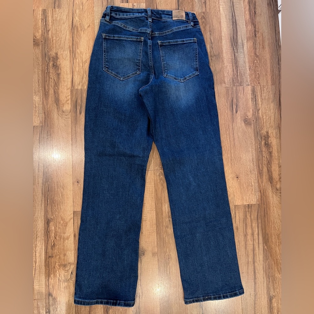 Blue Denim Jeans with Leather Patch - Picture 2 of 4